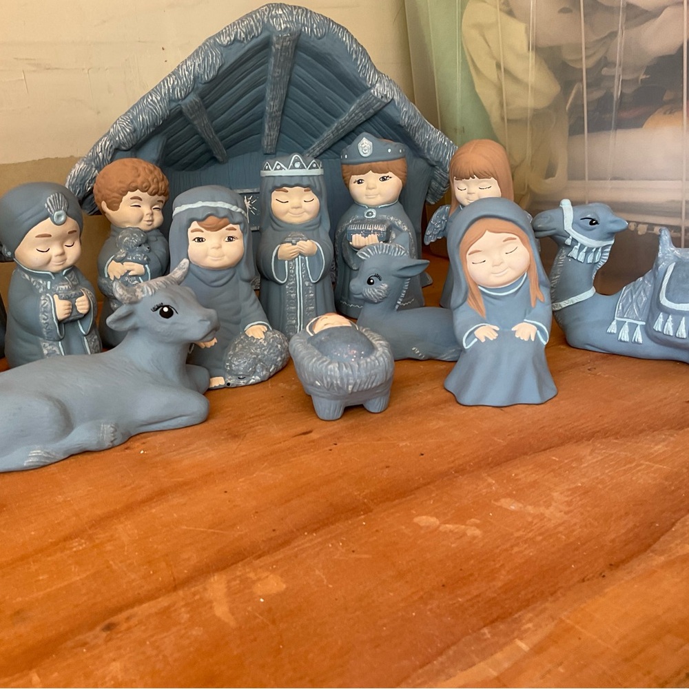 Artist-made Nativity figures